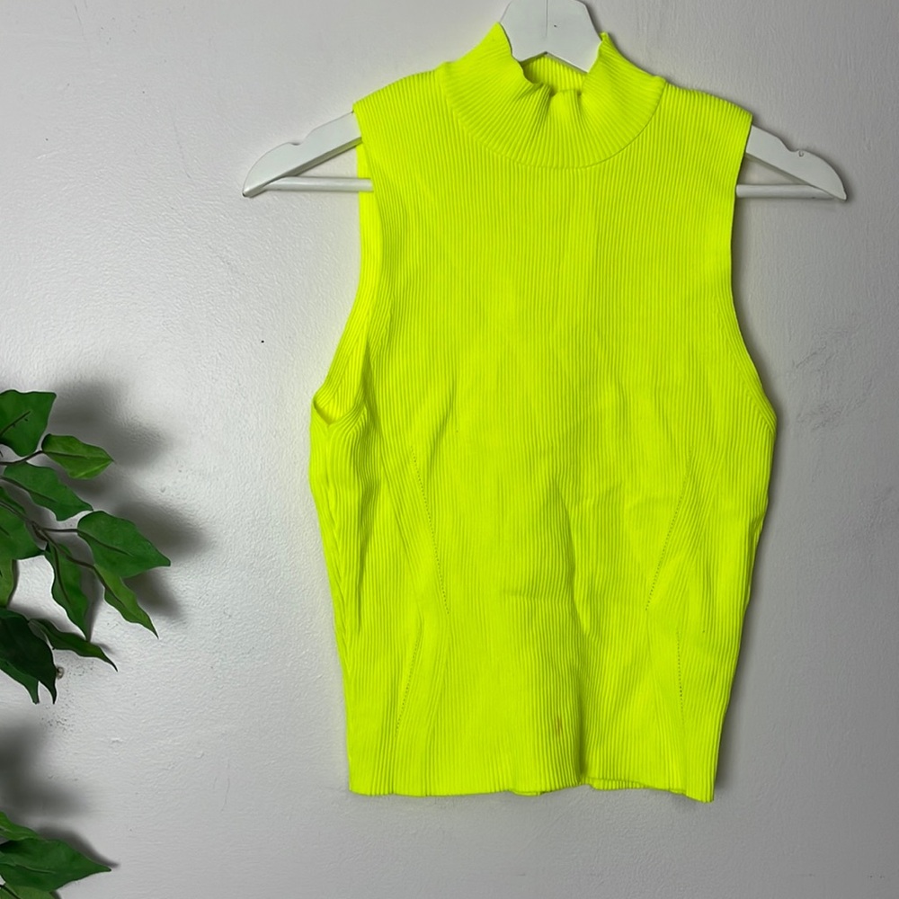 💚 ZARA brat core party indie sleaze sleeveless ribbed mock neck top shirt M 💚